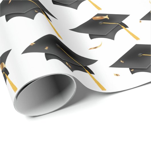 Gradukappen en goudConfetti Cadeaupapier (Rol Hoek)