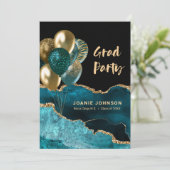 Gradunballonnen Blauwgroen goudgeweer Kaart (Staand voorkant)