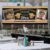 Gradup Cap Gold en Black Gefeliciteerd Spandoek