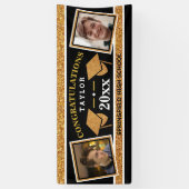 Gradup Cap Gold en Black Gefeliciteerd Spandoek (Verticaal)