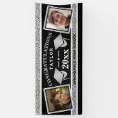 Gradup Cap Silver en Black Gefeliciteerd Spandoek (Verticaal)