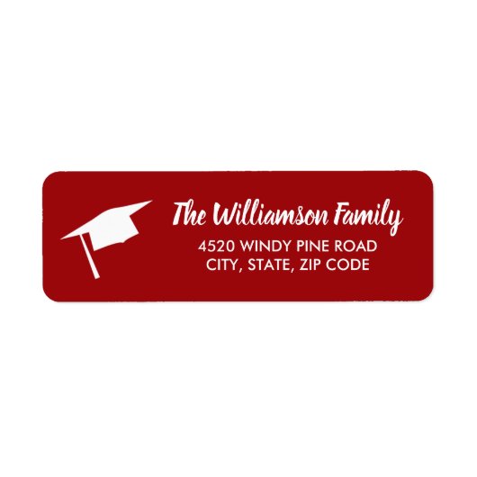 Gradupafkap Aangepast kleurendrukadres Etiket (Voorkant)