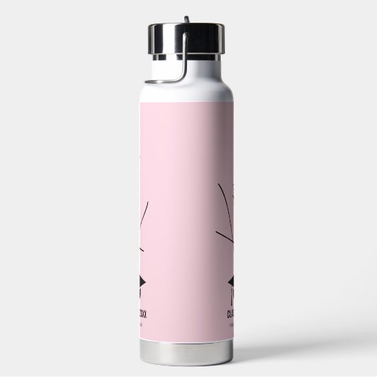 Gradupafkap Elegant Calligrafie Roze Aangepast Waterfles (Rechts)