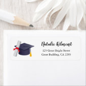 Gradupafkap zwart Script Return Address Label (Insitu)