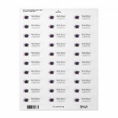 Gradupafkap zwart Script Return Address Label (Full Sheet)
