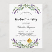 Gradupartiële lavendel eucalyptusfloralen uitnodiging briefkaart (Voorkant)