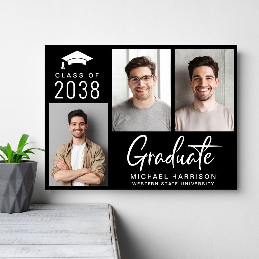 GraduPartij 3 Foto zwart Poster