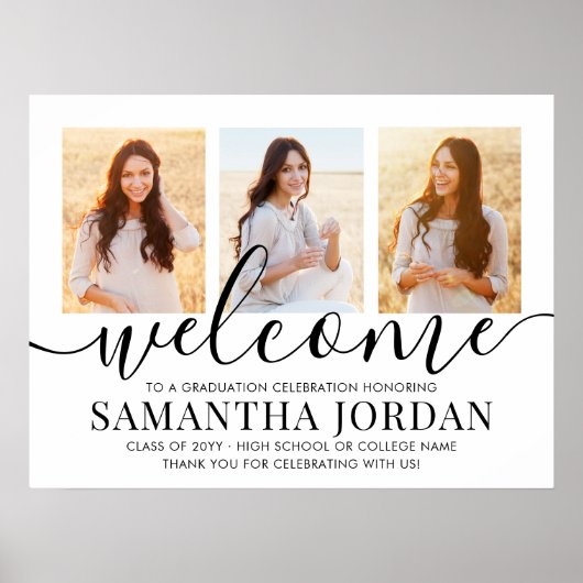 GraduPartij 3 Welkom, Foto & Black Script Poster (Voorkant)