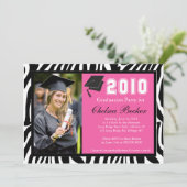 GraduPartij 5x7 Zebra Stripe Foto Kaart (Staand voorkant)