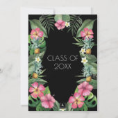 GraduPartij ananassen en Tropische Bloemen Kaart (Achterkant)