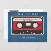 GraduPartij bewaart de datum Retro tape Aankondigingskaart (Voorkant / Achterkant)