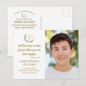 GraduPartij Bijbel Verse Foto White Gold Briefkaart (Voorkant / Achterkant)