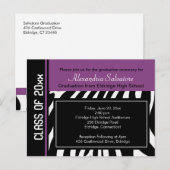 GraduPartij Briefkaart Zebra Stripe Violet (Voorkant / Achterkant)