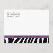 GraduPartij Briefkaart Zebra Stripe Violet (Achterkant)
