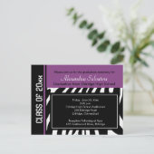 GraduPartij Briefkaart Zebra Stripe Violet (Staand voorkant)