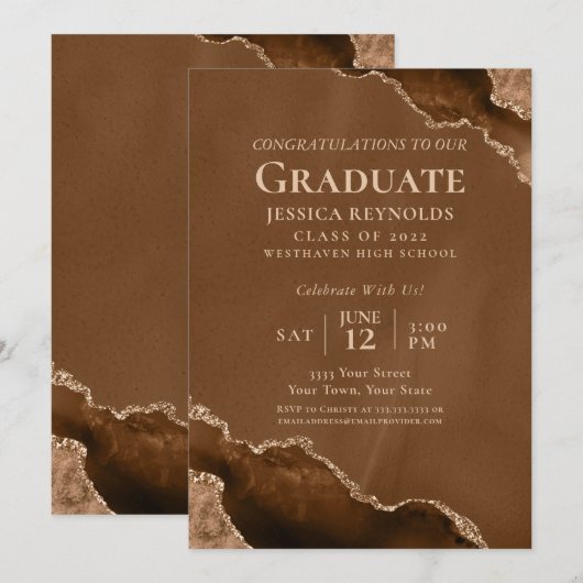 GraduPartij bruin-goudgrijs Kaart (Voorkant / Achterkant)