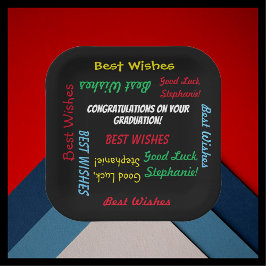 GraduPartij Colorful FUN Square of Round Papieren Bordje