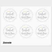 GraduPartij Elegant Gold Black Modern Script Ronde Sticker (Vel)