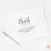 GraduPartij Elegant Gold Black Modern Script Ronde Sticker (Envelop)