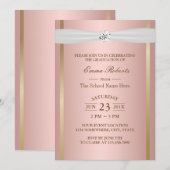 GraduPartij Elegant Roos Gold Ivory Ribbon Kaart (Voorkant / Achterkant)