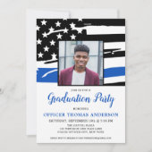 GraduPartij foto blauwe vlag politieagent Kaart (Voorkant)