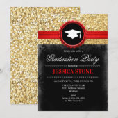 GraduPartij - Gold Black Red Kaart (Voorkant / Achterkant)