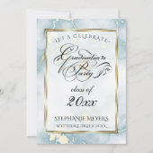 GraduPartij Light Blue & Gold Marble Kaart (Voorkant)