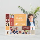 GraduPartij met klasse Foto's & Slogans Retro Kaart (Staand voorkant)