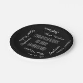 GraduPartij Naam zwart in wit Eenvoudig Papieren Bordje (Gekanteld)