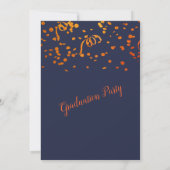 GraduPartij Oranje-goudConfetti op zwart Kaart (Achterkant)