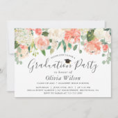 GraduPartij Oranje koraalperbloemen Kaart (Voorkant)