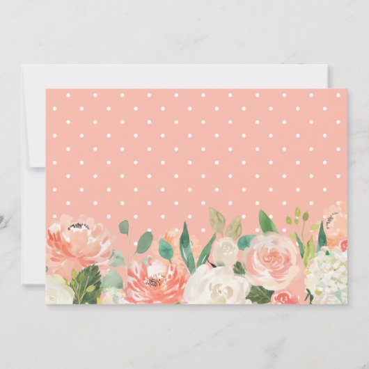 GraduPartij Oranje koraalperbloemen Kaart (Achterkant)