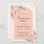 GraduPartij pampas gras roos gouden wazig roze Kaart (Voorkant)