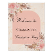 Gradupartij pampas roos goudbloem perfect poster (Voorkant)