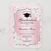 GraduPartij - Roos Gold Pink White Kaart (Voorkant / Achterkant)