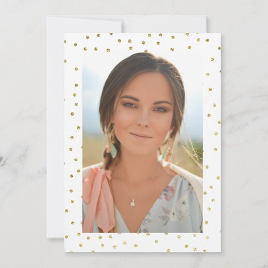 GraduPartij roze Glitter Chic Modern Fun Kaart (Achterkant)