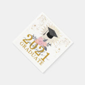 GraduPartij roze Gold Script Handtekening Servet (Hoek)