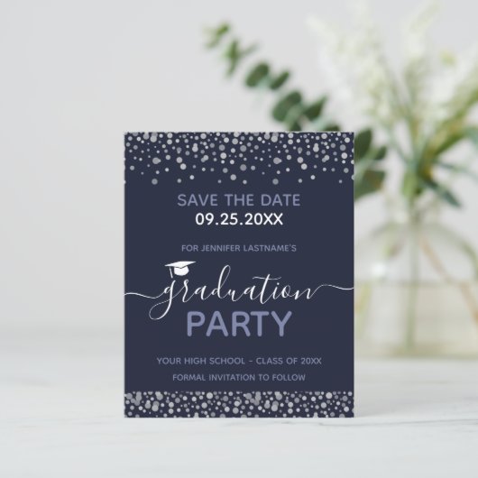 GraduPartij sparen de Datum Uitnodiging van de Beg (Staand voorkant)