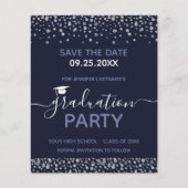 GraduPartij sparen de Datum Uitnodiging van de Beg (Voorkant)