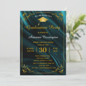 GraduPartij Sparkle Blauwgroen Satin Vlaams Lijst Kaart (Staand voorkant)