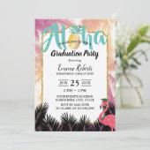GraduPartij tropische ananas en palmboom Kaart (Staand voorkant)