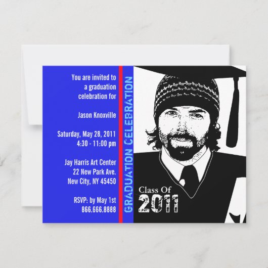 GraduPartij Uitnodiging Funny Cartoon Pet Gown (Voorkant)