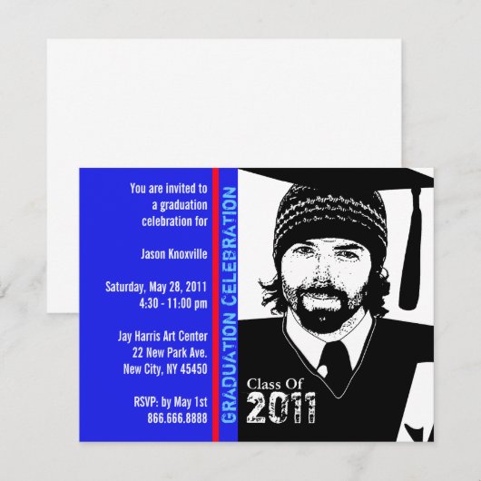 GraduPartij Uitnodiging Funny Cartoon Pet Gown (Voorkant / Achterkant)