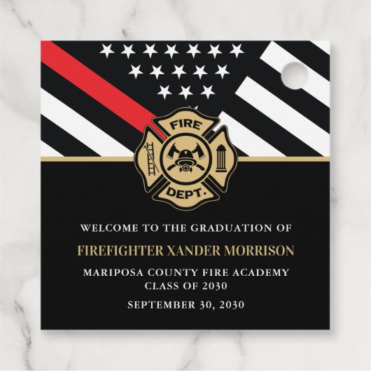 GraduPartij van de brandweeracademie Bedankjes Labels (Achterkant)