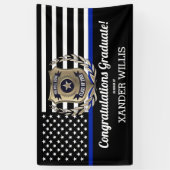 GraduPartij van de Thin Blue Line Police Academy Spandoek (Verticaal)