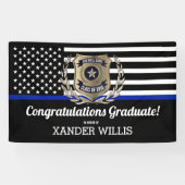 GraduPartij van de Thin Blue Line Police Academy Spandoek (Horizontaal)