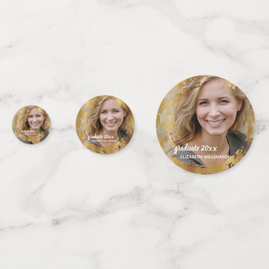 GraduPartij van hoge kwaliteit Foto Faux Gold Confetti (Voorkanten)