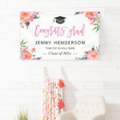 GraduPartij voor de Afstudeerder van gekleurde roz Spandoek (Insitu)