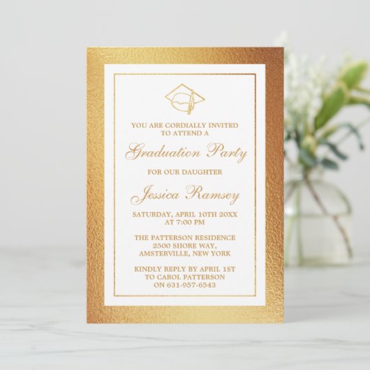 GraduPartij voor de Goud-Afstuderen Pet Kaart (Staand voorkant)