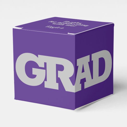 GraduPartij voor de Graduatie van grijze en Paarse Bedankdoosjes (Voorkant Zijde)